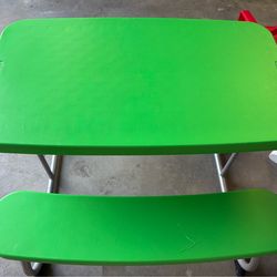 Kids picnic table, toy box with dolls purses, Vanity