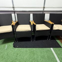 Patio Chairs Wicker Outdoor Furniture Set Of 4