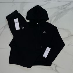 Alo Yoga Accolade Hoodie & Sweatpants Set Black Size XS