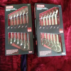 2 Brand New Icon Large Ratching Wrench Sets