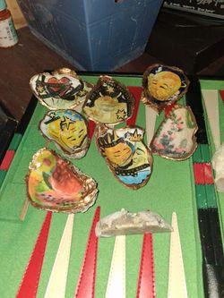 Decoupage handcrafted. High resolution oyster shells