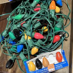 Vintage Christmas Lights GE C-7 2 Strands 