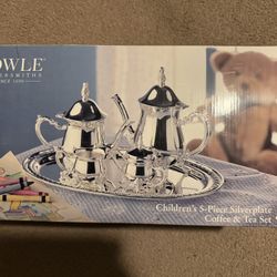 Vintage Towle Silversmiths Children's 5-Piece Silverplate Coffee & Tea Set