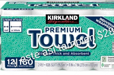Kirkland Signature Premium Paper Towels 12 Rolls