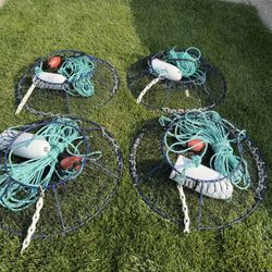 4 Promar Hoop Nets, Buoys, Ropes, Chain, Counter Weights With Clips