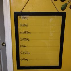 Glass Dry Erase Weekly Calander