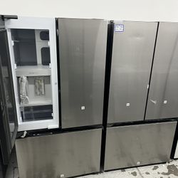 (bespoke) Samsung Silver Steel Refrigerator with Beverage Center - brand new ❗️