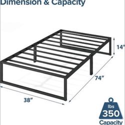 Twin bed frame (including mattress)