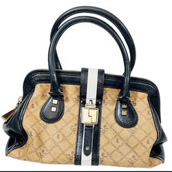 Vintage L.A.M.B. Gwen Stefani Exter Saddle Satchel Handbag Purse Leather Used
