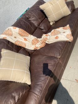 Beautiful Mahogany Genuine Leather Sofa