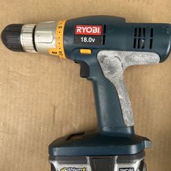 RYOBI 1/2” DRILL DRIVER LI ION 18V Battery
