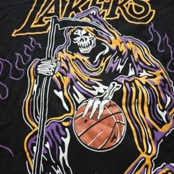 Warren Lotas Lakers  Trouble In The Bubble Men's Black T-shirt Size 2xl