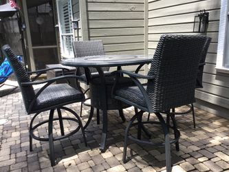 Sunvilla indigo 5 piece online woven high dining set