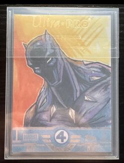 Topps Finest Fantastic 4 Black Panther 1/1 Original Sketch Dan Farrugia SSP