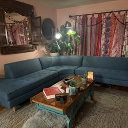 Mid Century Teal Sofa