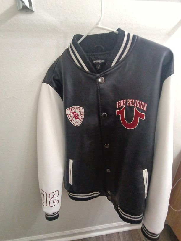 True Religion Logo Patch Varsity Jacket