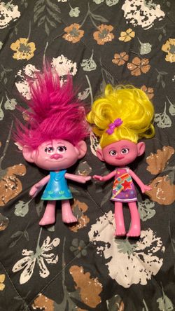 Troll dolls from the movie Trolls