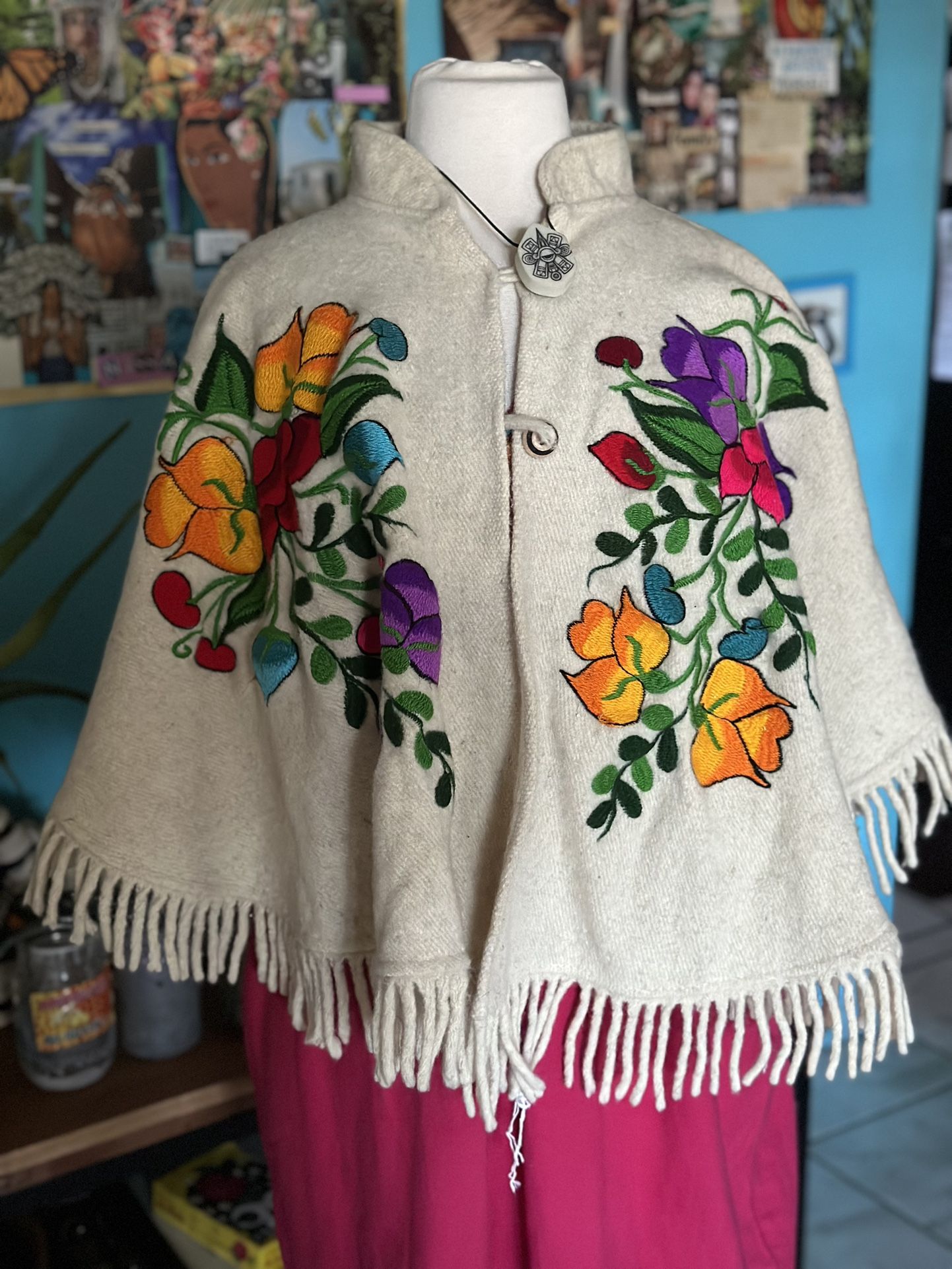 Mexican Embroidered Shawl