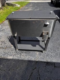 Stainless Steel Rolling Cooler 80 quartz 20 gallon