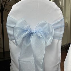 256 Light Blue Organza Sashes For Wedding Party Event