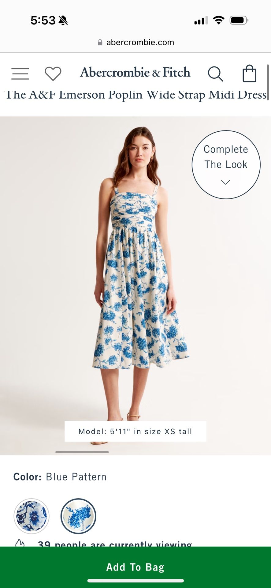 Abecrombie and Fitch Emerson Poplin Dress