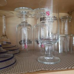 5 Becks Vintage Beer Glasses