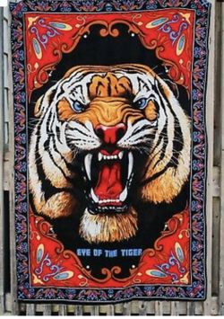 Rare Hard To Find 1970s Tapestry Eye Of The Tiger