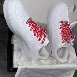 WHITE SUPREME LOWS 11.5