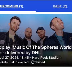 Cold Play Concert Tickets- Miami