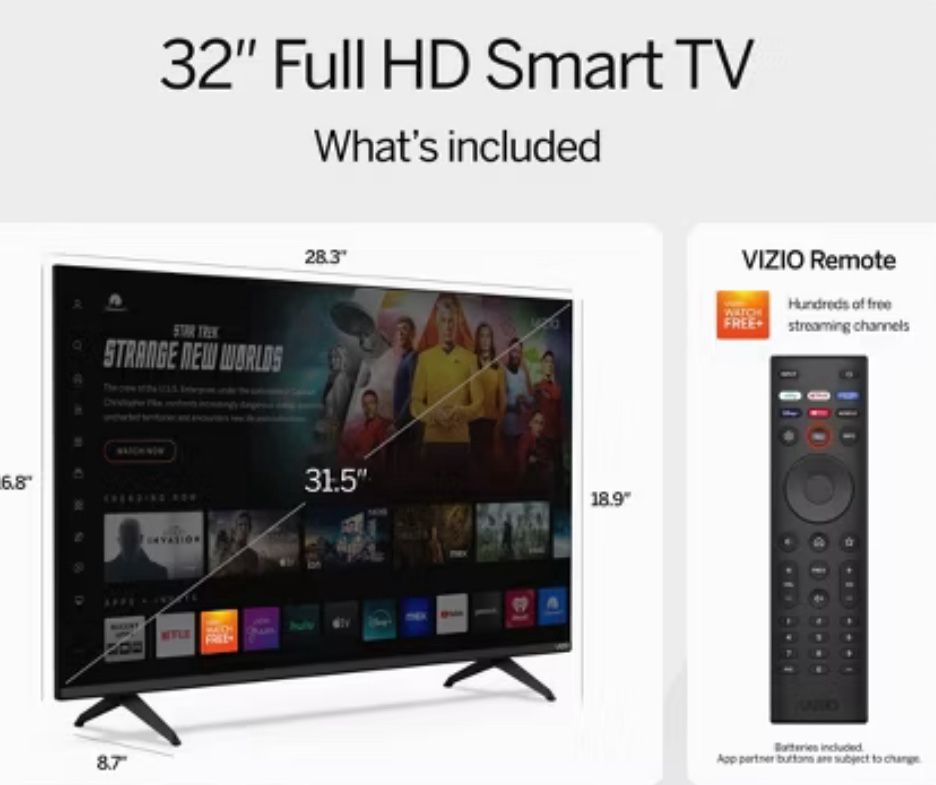 Vizio 32” Smart TV + Fire Stick (Unlocked) – PICK UP ONLY!