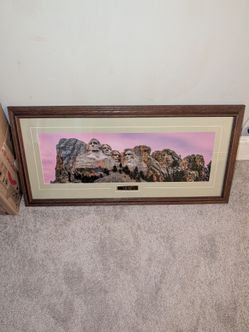 Rushmore Twilight 38x18 Large Framed Print