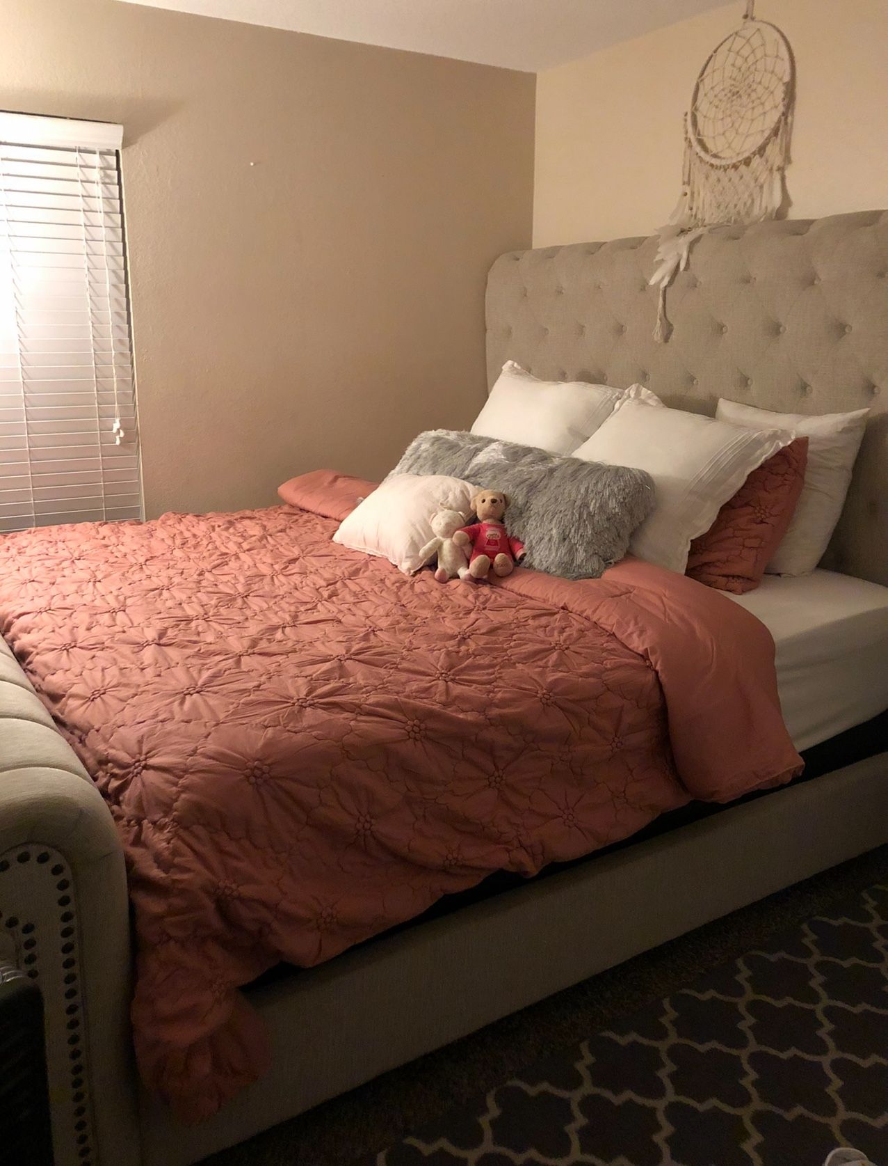King Upholstered Sleigh Bed Frame