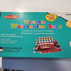 Charles Leonard Watercolor Paint Pans 8 Assorted Colors,1oz,36/sets