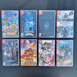 Nintendo Switch Games Lot (8) - Skyrim, Pokémon Brilliant Diamond, Assassin's Creed