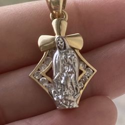 Virgin Mary Pendant 14k Over 4 Grams