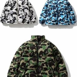 BAPE PUFFER WINTER JACKET ABC CAMO GREEN BLUE WHITE AVAILABLE! 