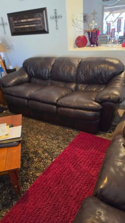 Ashley Leather Couch and Love Seat
