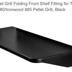 Buzzlett Pellet Grill Folding Front Shelf Fitting for Traeger Series Pro 780/Ironwood 885 Pellet Grill, Black