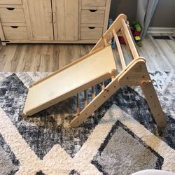 Solid Wood Foldable Jungle Gym And Slide/climbing Wall