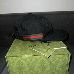 Gucci Web Hat Black Green Size Large Brand New 