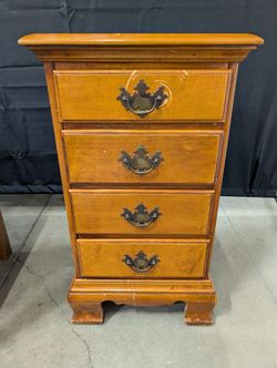 Rustic Solid Maple Four-Drawer Nightstand