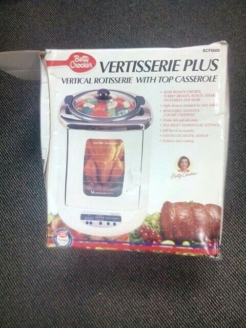 Betty Crocker Vertisserie Rotisserie Oven New