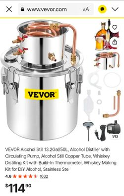 VEVOR 13.2 Gal Alcohol Still Distiller Kit
