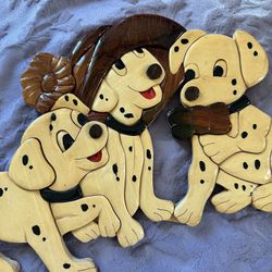 Vintage Disney Wood Wall Art Dalmatians 