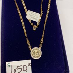 14k Gold Gucci Necklace 