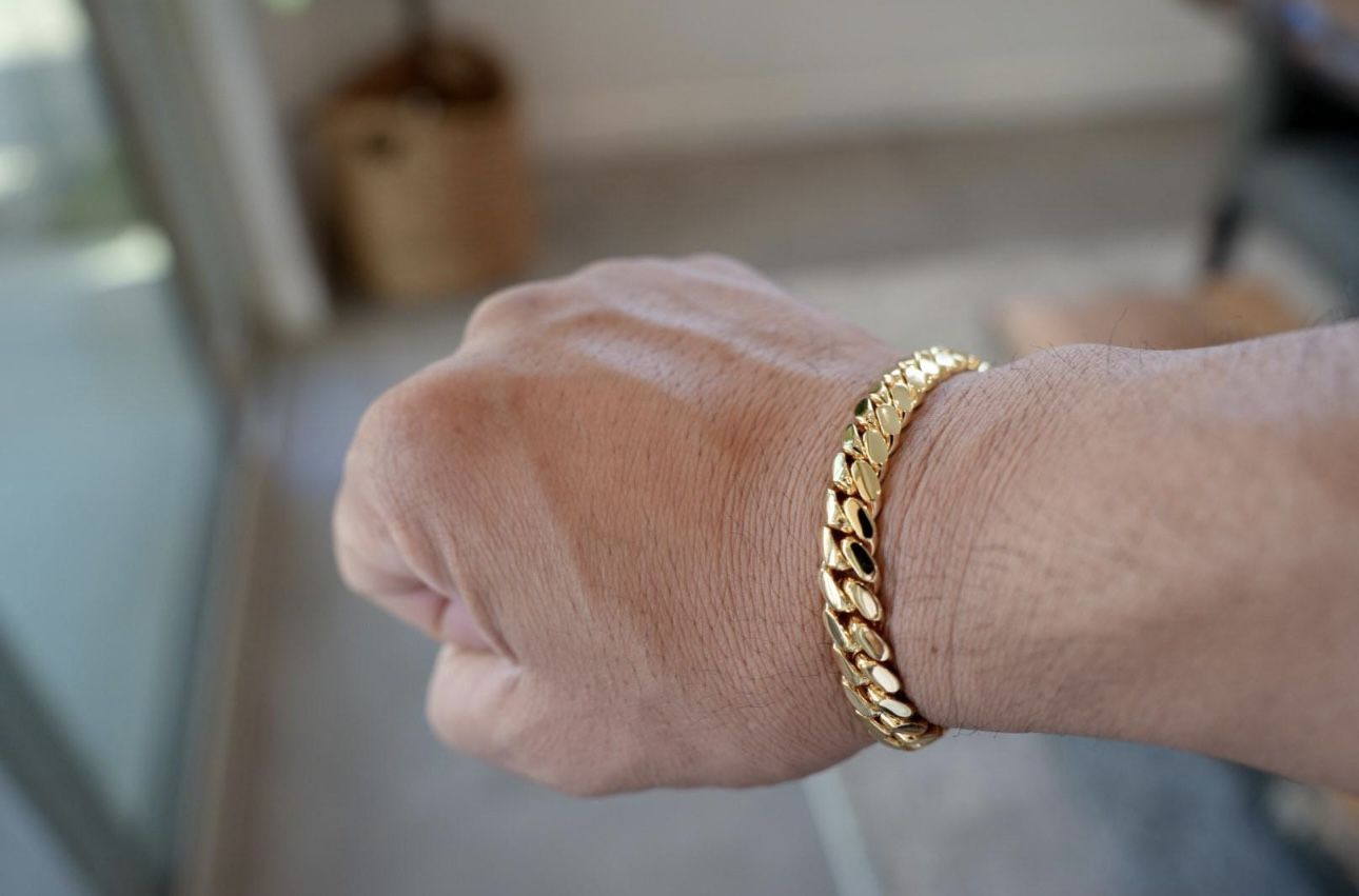 Handmade Miami Cuban Bracelet | 14K Yellow Gold 5x Plated