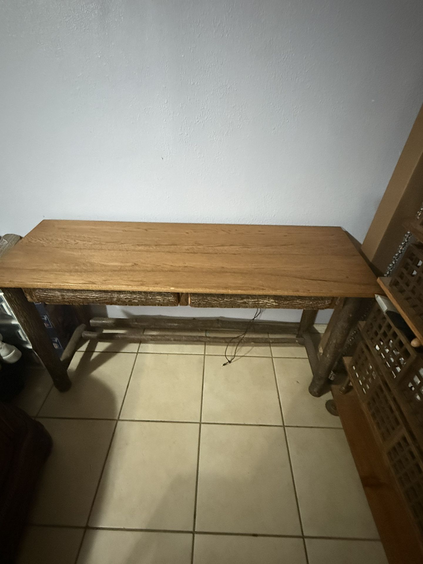 Hickory Log 2 Drawer Desk And Chair