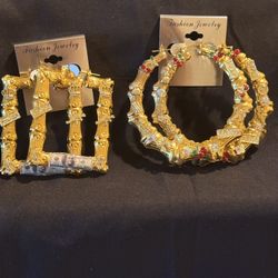 Custom Bamboo Earrings w/ Charms