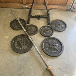 Weights, Barbell And Storage Unit 