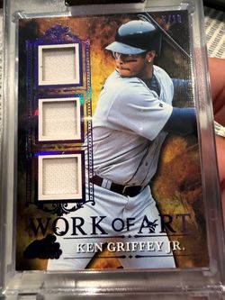 Ken Griffey Jr. Work of Art Triple Relic Card /10